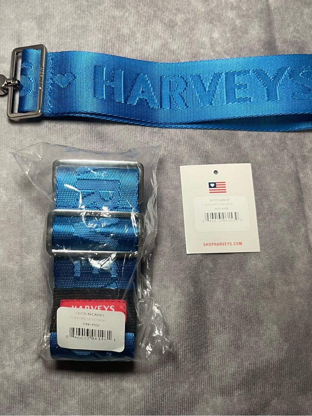 HTF Harveys Seatbelt Bags Monogram Sapphire 5P CNC /CNG Set - Keychain - Strap